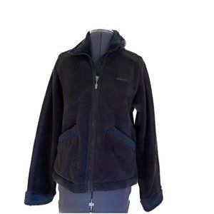 Rare Patagonia Synchilla Windzone Jacket w/ Velour Like Fleece Women Small Black